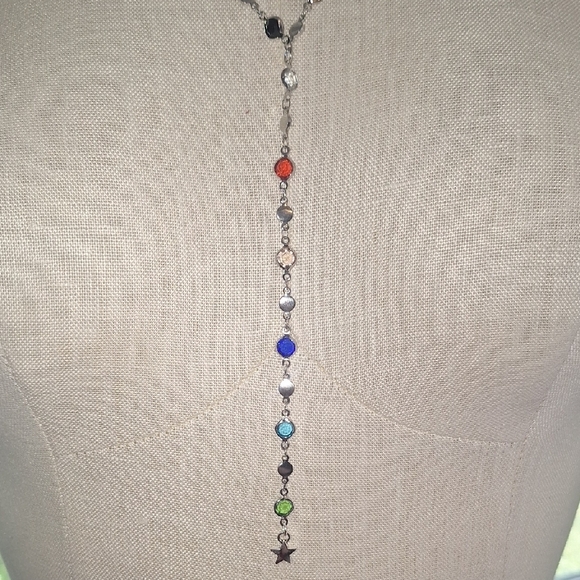 Multicolor Beaded Y Shaped Necklace - Picture 3 of 5